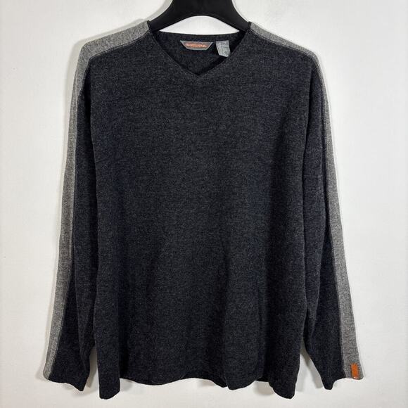 Quicksilver Men Sweater XL 100% Lambswool Two Tone Grey Warm Winter Fall - Picture 2 of 8